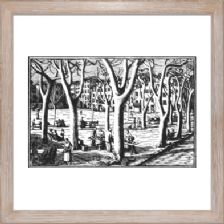 La Place en Hiver Vence - Unsigned - Ready Framed